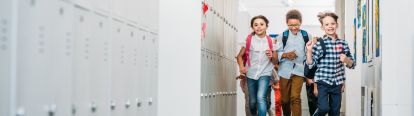 Students going to class