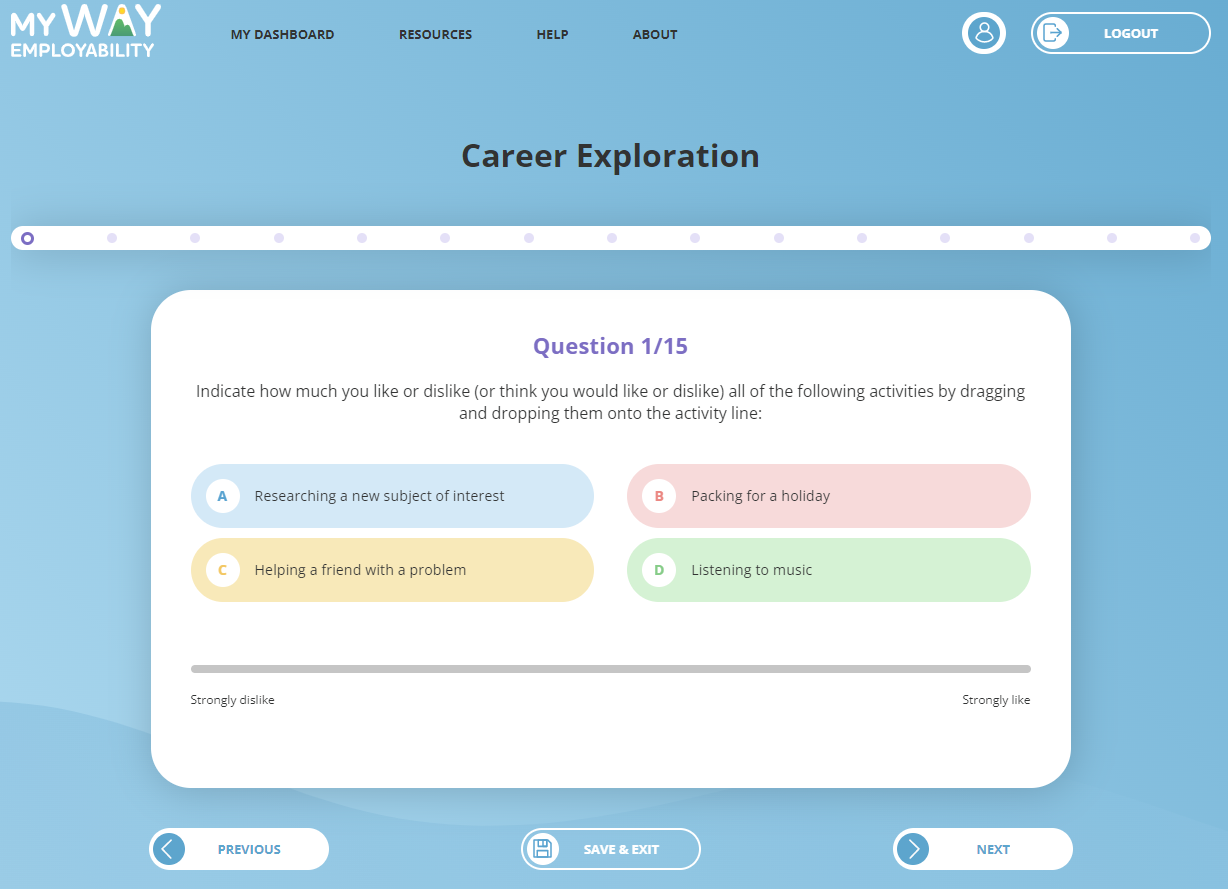 myWAY Employability Career Exploration question 1